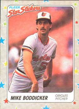 1988 Fleer Sticker Baseball Cards        001      Mike Boddicker
